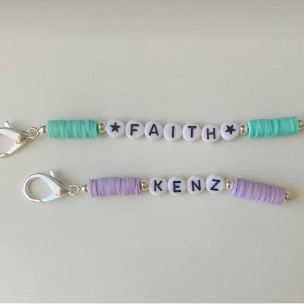 Personalized Clay bead Key chain